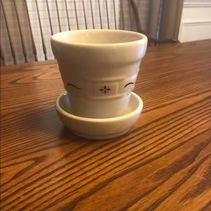 Longaberger Pottery-Rare. Flowerpot in Red! USA